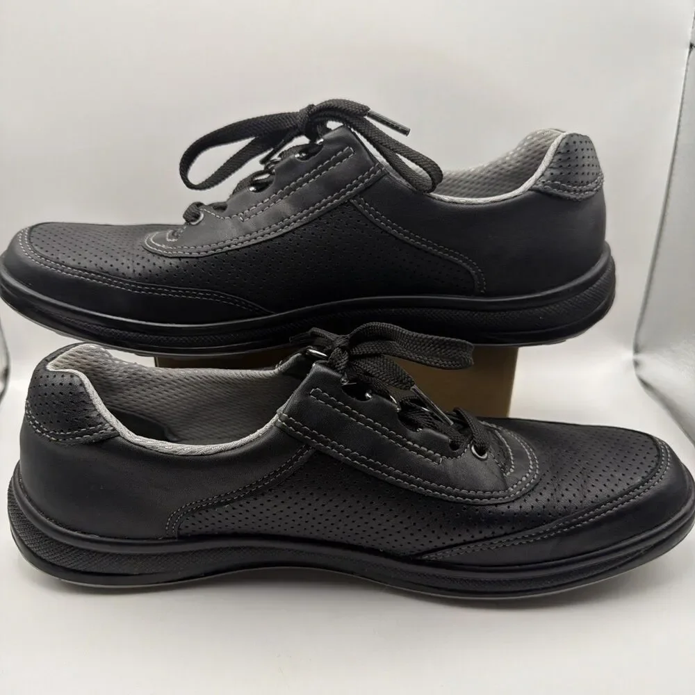 SAS Sporty Lux Walking Shoes Sneakers Women's Size 10 S Black Leather Orthotic